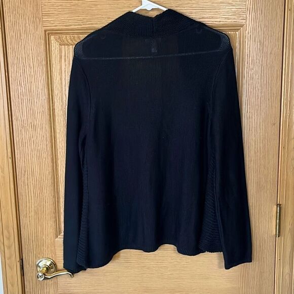Chico’s Shawl Neck Open Front Black Cardigan Sweater Medium - Picture 4 of 6